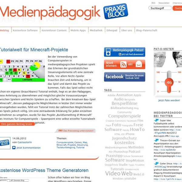 Projekt "Mediepädagogik Praxisblog". Screenshot des Blog-Beitrags "Tutorial für Minecraft-Projekte".